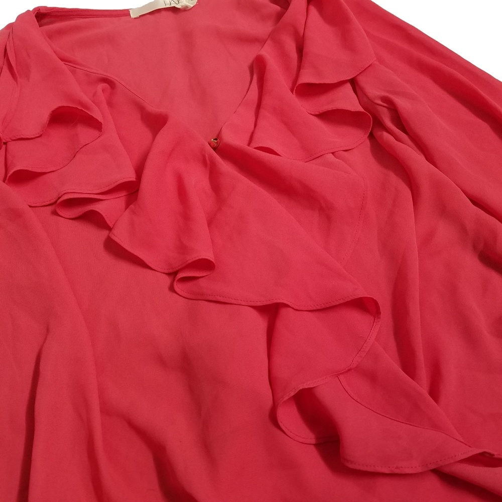 Pink Ruffle Chiffon Blouse - Picture 3 of 5